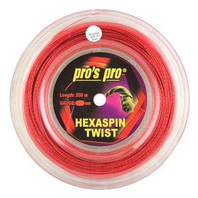 Pro's Pro Hexaspin Twist Red 1.20mm - Tennis String Reel 200m