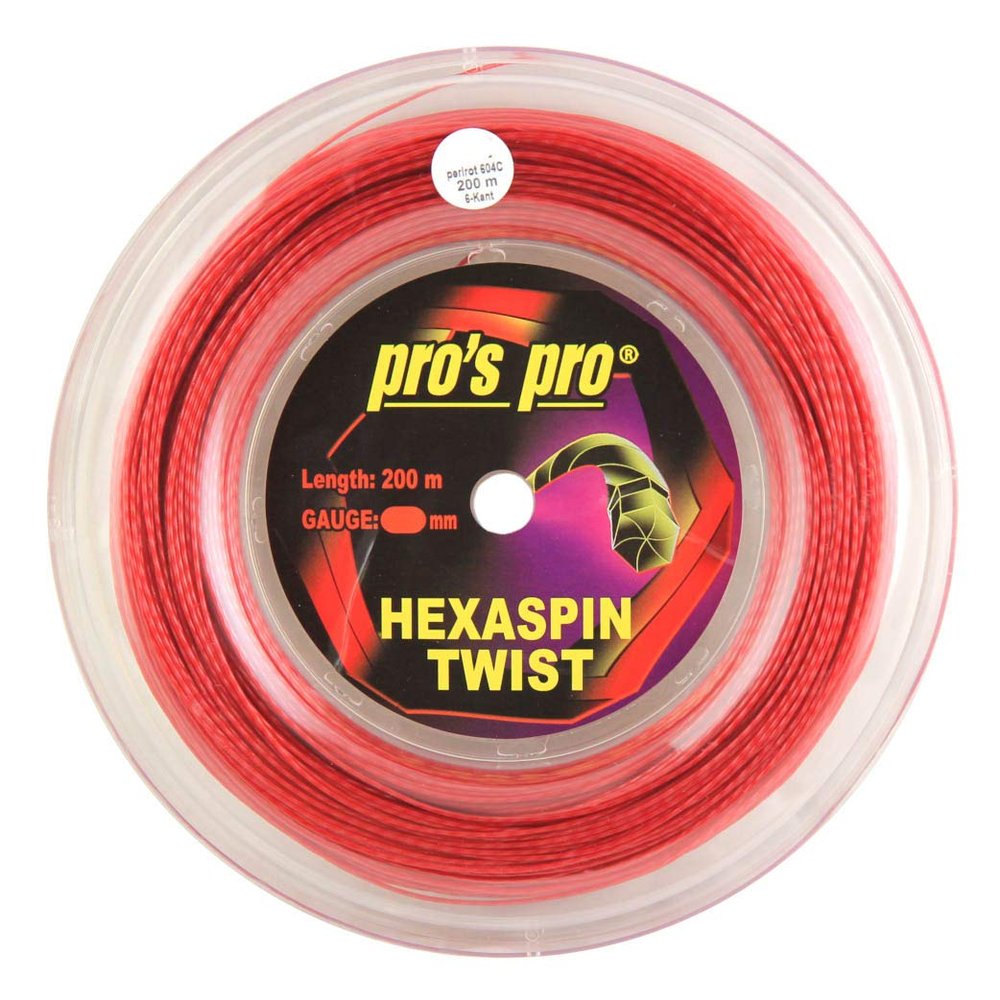 Pro's Pro Hexaspin Twist Red 1.20mm - Tennis String Reel 200m