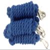 AJ Tack 10 Foot Cotton Lead Rope with Bull Snap - Set of 5 Royal Blue view 1