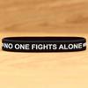 100 of Thin GRAY Line No One Fights Alone Wristbands view 2
