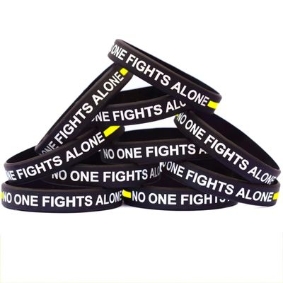 15 of Thin Yellow Line No One Fights Alone Wristbands