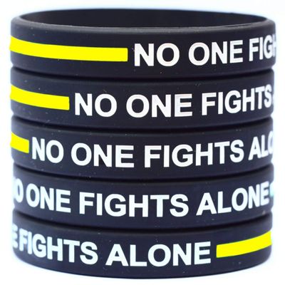 5 of Thin YELLOW Line No One Fights Alone Wristbands