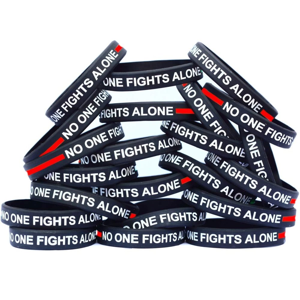 20 of Thin RED Line No One Fights Alone Wristbands