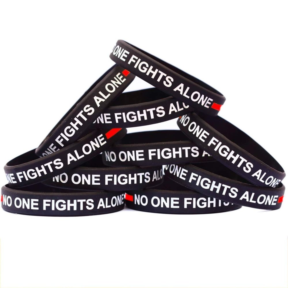 15 of Thin RED Line No One Fights Alone Wristbands