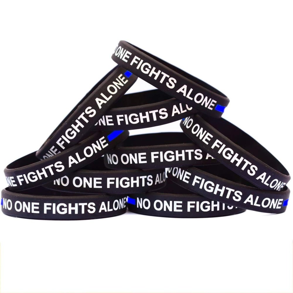 15 of Thin Blue Line No One Fights Alone Wristbands