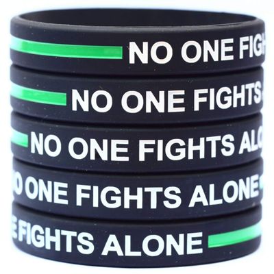 5 of Thin GREEN Line No One Fights Alone Wristbands
