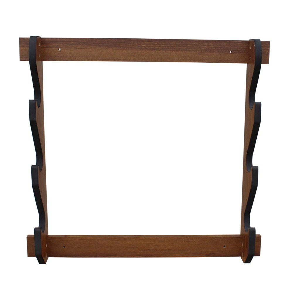Rush Creek Creations Indoor Wood Wall Gun Rack for up to 3 Rifles or Shotguns, 3-Gun Wall-Mount Long Gun Display Rack with EVA Padded Grooves and Mounting Hardware, Dark Walnut