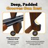Rush Creek Creations Indoor Wood Wall Gun Rack for up to 3 Rifles or Shotguns, 3-Gun Wall-Mount Long Gun Display Rack with EVA Padded Grooves and Mounting Hardware, Dark Walnut view 3