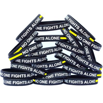 20 of Thin YELLOW Line No One Fights Alone Wristbands