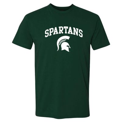 AS03NL - Michigan State Spartans Arch Logo T-Shirt Premium Cotton - Small - Forest