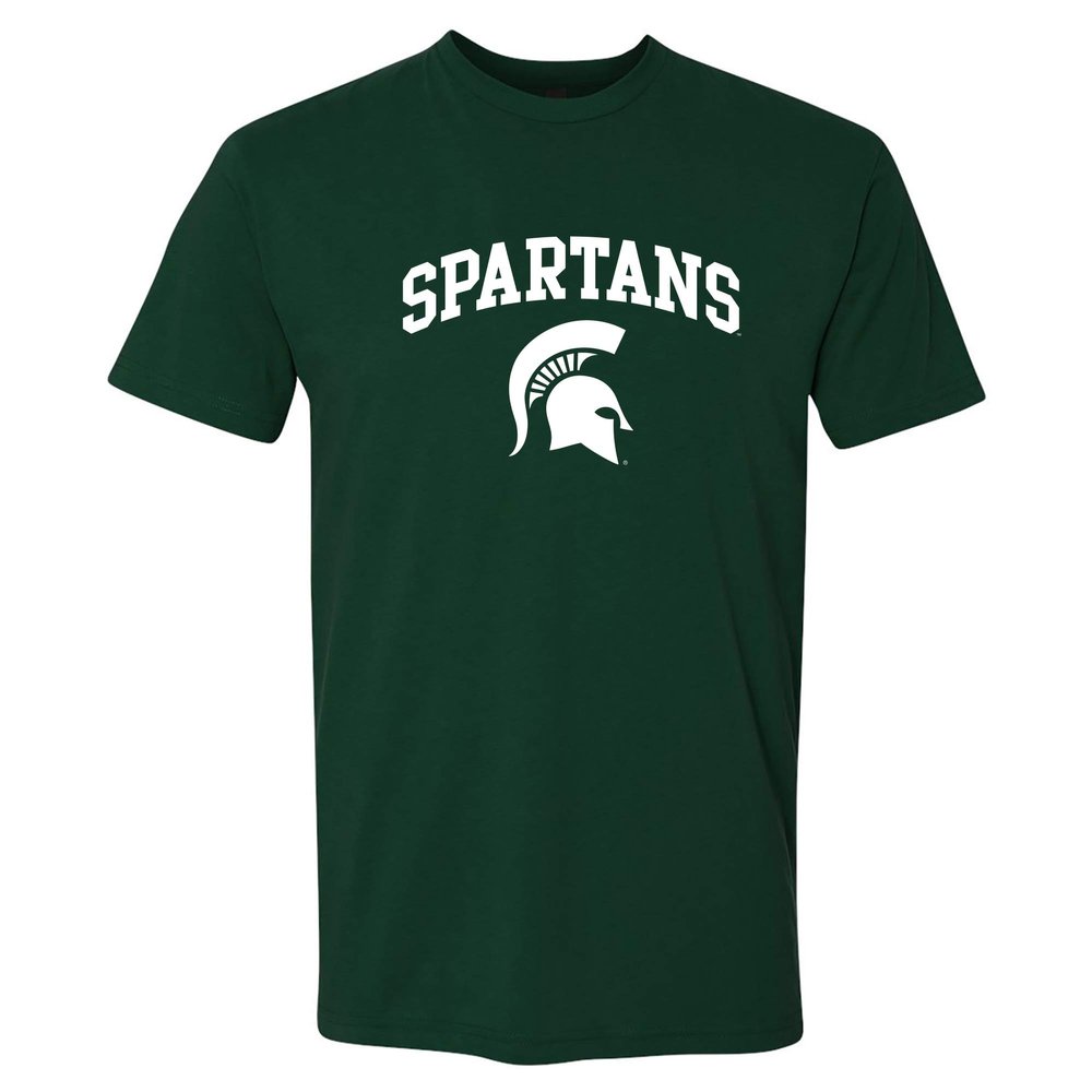AS03NL - Michigan State Spartans Arch Logo T-Shirt Premium Cotton - Small - Forest