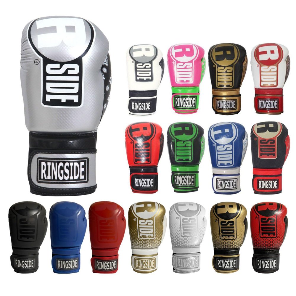 Ringside Apex Flash Sparring Gloves, SV/BK, 16 oz,Silver/Black