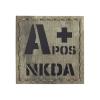 APOS NKDA A+ Blood Type 2x2 Tactical Morale Fastener Patch (A-TACS AU) view 1
