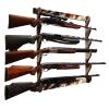 Rush Creek Creations Indoor Wood Wall Gun Rack for up to 5 Rifles or Shotguns, 5-Gun Wall-Mount Long Gun Display Rack with EVA Padded Grooves and Mounting Hardware, Americana view 1