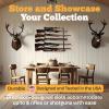 Rush Creek Creations Indoor Wood Wall Gun Rack for up to 5 Rifles or Shotguns, 5-Gun Wall-Mount Long Gun Display Rack with EVA Padded Grooves and Mounting Hardware, Americana view 2