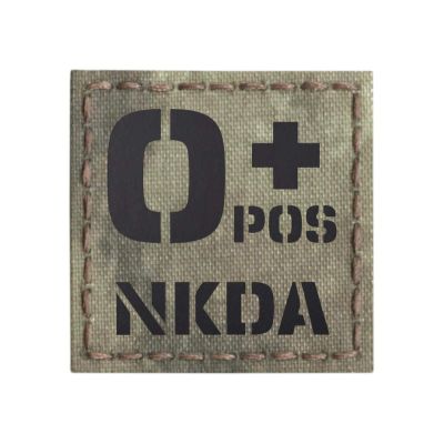 IR A-TACS AU OPOS NKDA O+ Blood Type 2x2 Arid Tan Tactical Morale Touch Fastener Patch