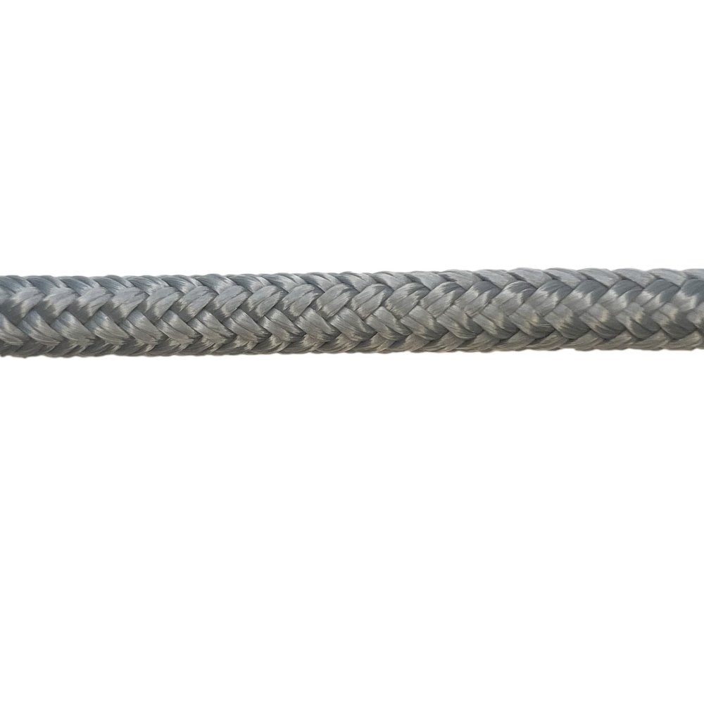 CBKnot USA Rope Premium Double Braid Polyester Cord 1/4" Average Tensile Strength 2,031 lbs. Marine, Industrial, Rigging, Winch, Equestrian, Boating & More (Grey, 1/4" x 100ft. Hank)
