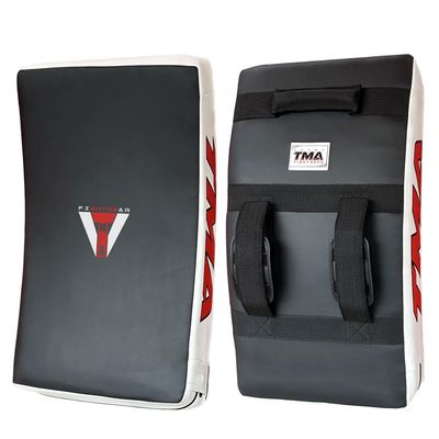 TMA MMA Kick Strike Shield Curved Training Thai Pad Target Focus Boxing Punching Mitts (Sold AS Single Item) (Black/White)