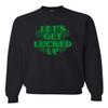 Go All Out XX-Large Black Adult Let's Get Lucked Up Funny St. Patrick's Day Sweatshirt Crewneck view 1