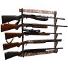 Rush Creek Creations Indoor Wood Wall Gun Rack for up to 5 Rifles or Shotguns, 5-Gun Wall-Mount Long Gun Display Rack with EVA Padded Grooves and Mounting Hardware, Camo view 1