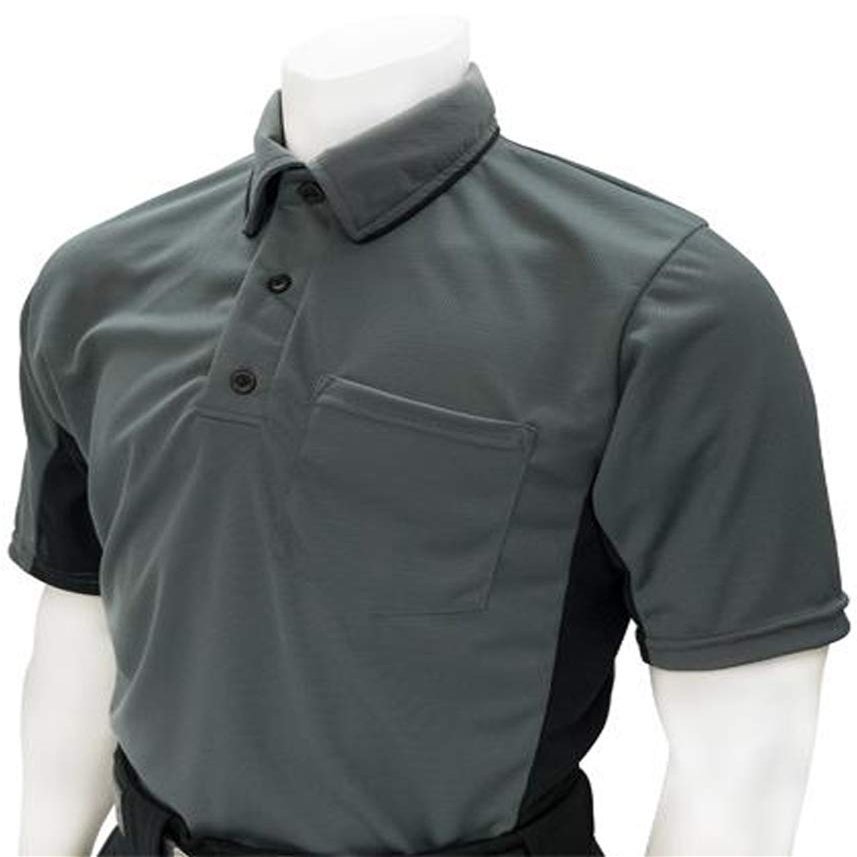 Smitty Major League Style Umpire Shirt - Performance Mesh Fabric (Charcoal/Black, XL)