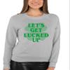 Go All Out XX-Large Athletic Heather Adult Let's Get Lucked Up Funny St. Patrick's Day Sweatshirt Crewneck view 2