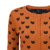 YEMAK Women's Knit Cardigan Sweater  3/4 Sleeve Button Down Crewneck Cute Cat Pattern Casual Lightweight Knitted Top MK3466-DOR/BLK-M view 3
