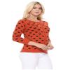 YEMAK Women's Knit Cardigan Sweater  3/4 Sleeve Button Down Crewneck Cute Cat Pattern Casual Lightweight Knitted Top MK3466-DOR/BLK-M view 4
