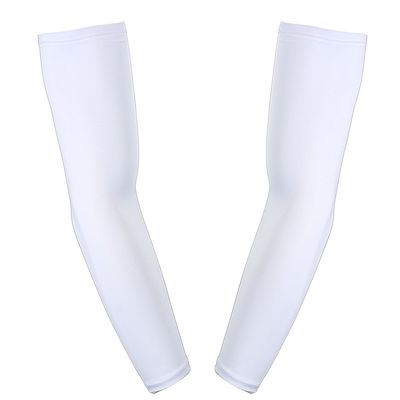 6 Pairs, The Elixir Anti-Slip Arm Sleeves Cover Pad UV Protective Compression Gear Outdoor Sports, White