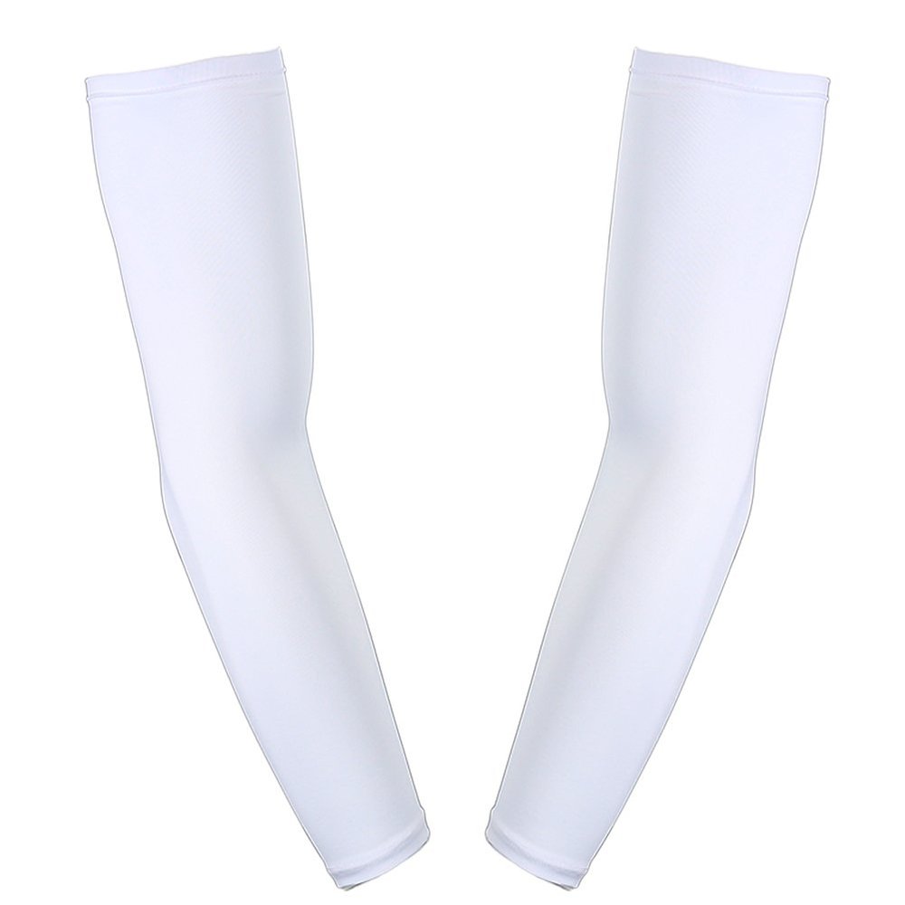 6 Pairs, The Elixir Anti-Slip Arm Sleeves Cover Pad UV Protective Compression Gear Outdoor Sports, White
