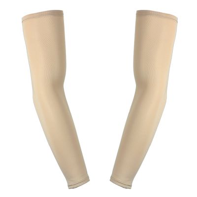 6 Pairs, The Elixir Compression Athletic Arm Sleeves, UV Protective Perfect for Basketball, Baseball, Running, Beige