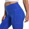 Colorfulkoala Women's High Waisted Tummy Control Workout Leggings 7/8 Length Yoga Pants with Pockets (L, Sapphire Blue) view 2