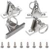 4 Pack Bimini Top Deck Hinge with Pin and Ring, 316 Stainless Steel, Free Installation Screws view 1