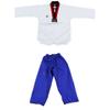 Taekwondo Poom Uniform Poom V-Neck and Blue Pants Martial Arts MMA TKD Karate Judo Hapkido (140(Height: 130~140cm)(51.1~55.1 inch)) view 1