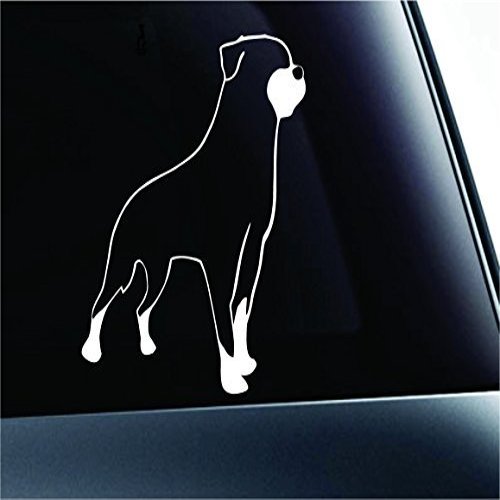 Rottweiler Dog Symbol Decal Paw Print Dog Puppy Pet Family Breed Love Car Truck Sticker Window (White), Decal Sticker Vinyl Car Home Truck Window Laptop