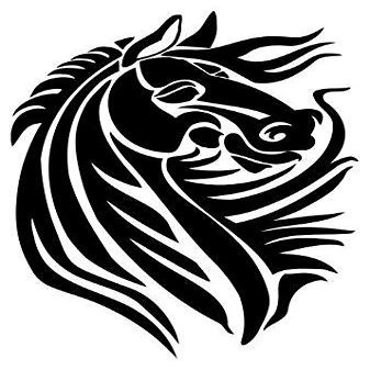 Tribal Horse Pet Animal - Sticker Graphic - Auto, Wall, Laptop, Cell, Truck Sticker for Windows, Cars, Trucks