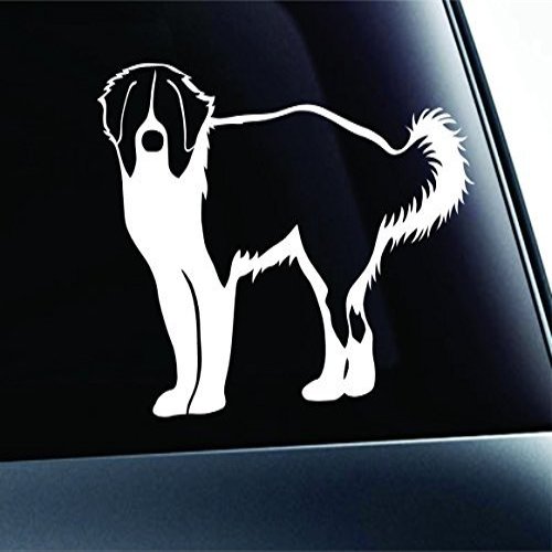 Saint Bernard Dog Symbol Decal Paw Print Dog Puppy Pet Family Breed Love Car Truck Sticker Window (White), Decal Sticker Vinyl Car Home Truck Window Laptop