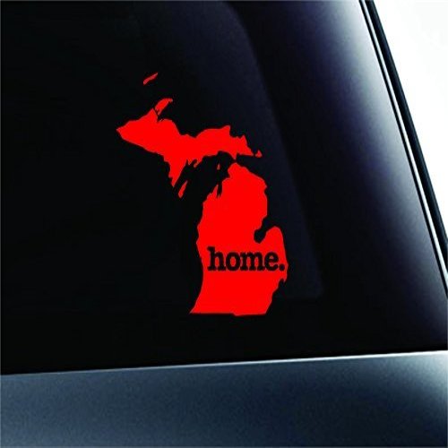 Home Michigan State Symbol Decal Funny Car Truck Sticker Window (Red), Decal Sticker Vinyl Car Home Truck Window Laptop
