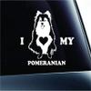 #2 I Love My Pomeranian Dog Symbol Decal Paw Print Dog Puppy Pet Family Breed Love Car Truck Sticker Window (White), Decal Sticker Vinyl Car Home Truck Window Laptop view 1