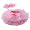 Baby Girls Tutu Bloomers Diaper Cover Cotton Tulle Bloomers and Headband Set Pink 1-2 Years view 1