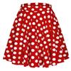 EXCHIC Women's Casual Stretchy Flared Midi Skater Skirt Basic A-Line Pleated Midi Skirt (M, Polka Dot-3) view 1