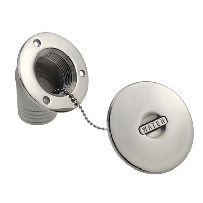 Boat Deck Fill/Filler Cap Keyless - Angled Neck 1-1/2"(38mm) Water Marine 316 Stainless Steel