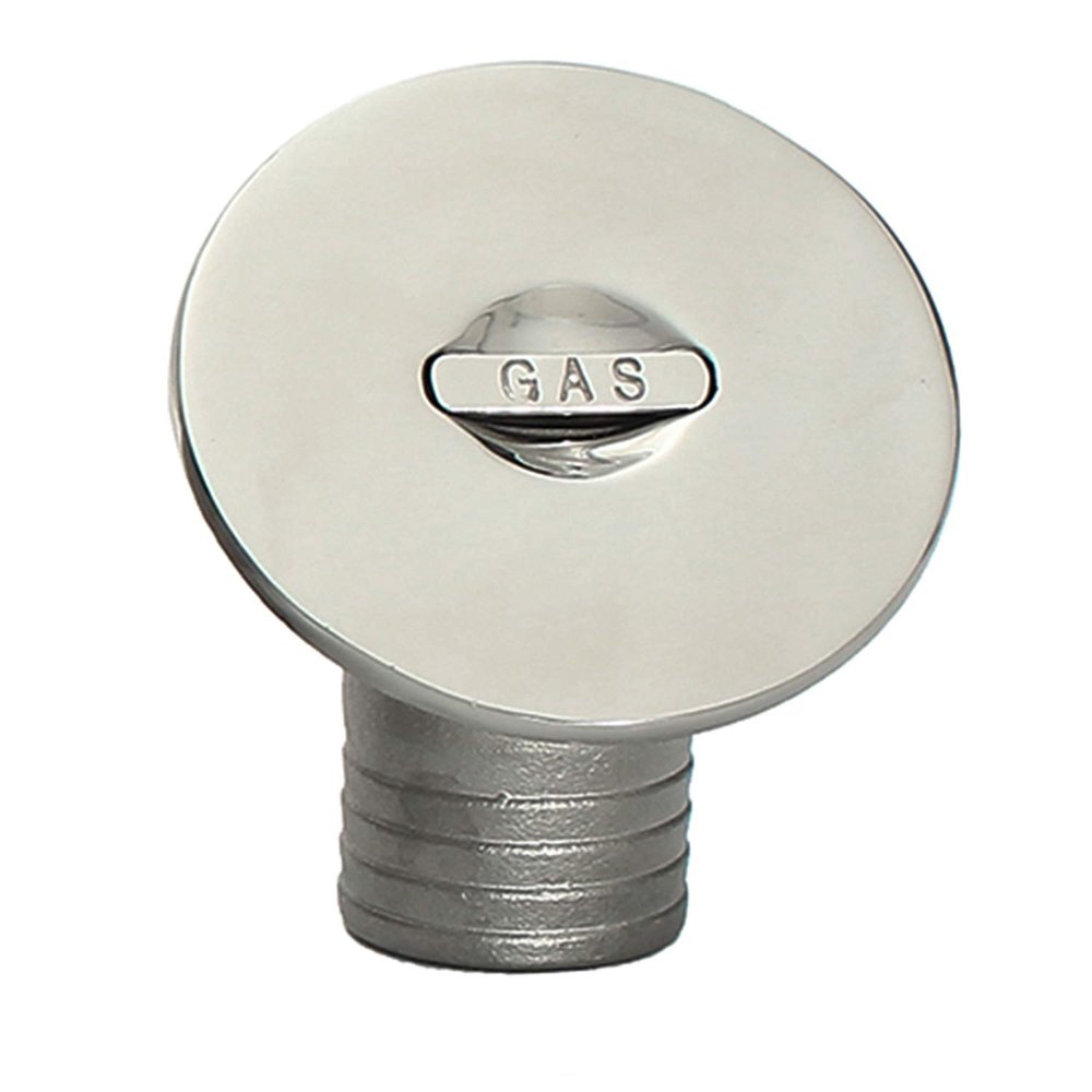 Boat Deck Fill/Filler Cap Keyless - Angled Neck 2"(50mm) Gas Marine 316 Stainless Steel