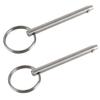 2 Pack Quick Release Pin, Diameter 1/4"(6.3mm), Overall Length 3"(76mm), Usable Length 2.4"(61mm), Full 316 Stainless Steel, Bimini Top Pin, Marine Hardware view 1
