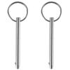 2 Pack Quick Release Pin, Diameter 1/4"(6.3mm), Overall Length 3"(76mm), Usable Length 2.4"(61mm), Full 316 Stainless Steel, Bimini Top Pin, Marine Hardware view 4