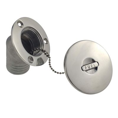 Boat Deck Fill/Filler Cap Keyless - Angled Neck 2"(50mm) Fuel Marine 316 Stainless Steel by nrcxrc