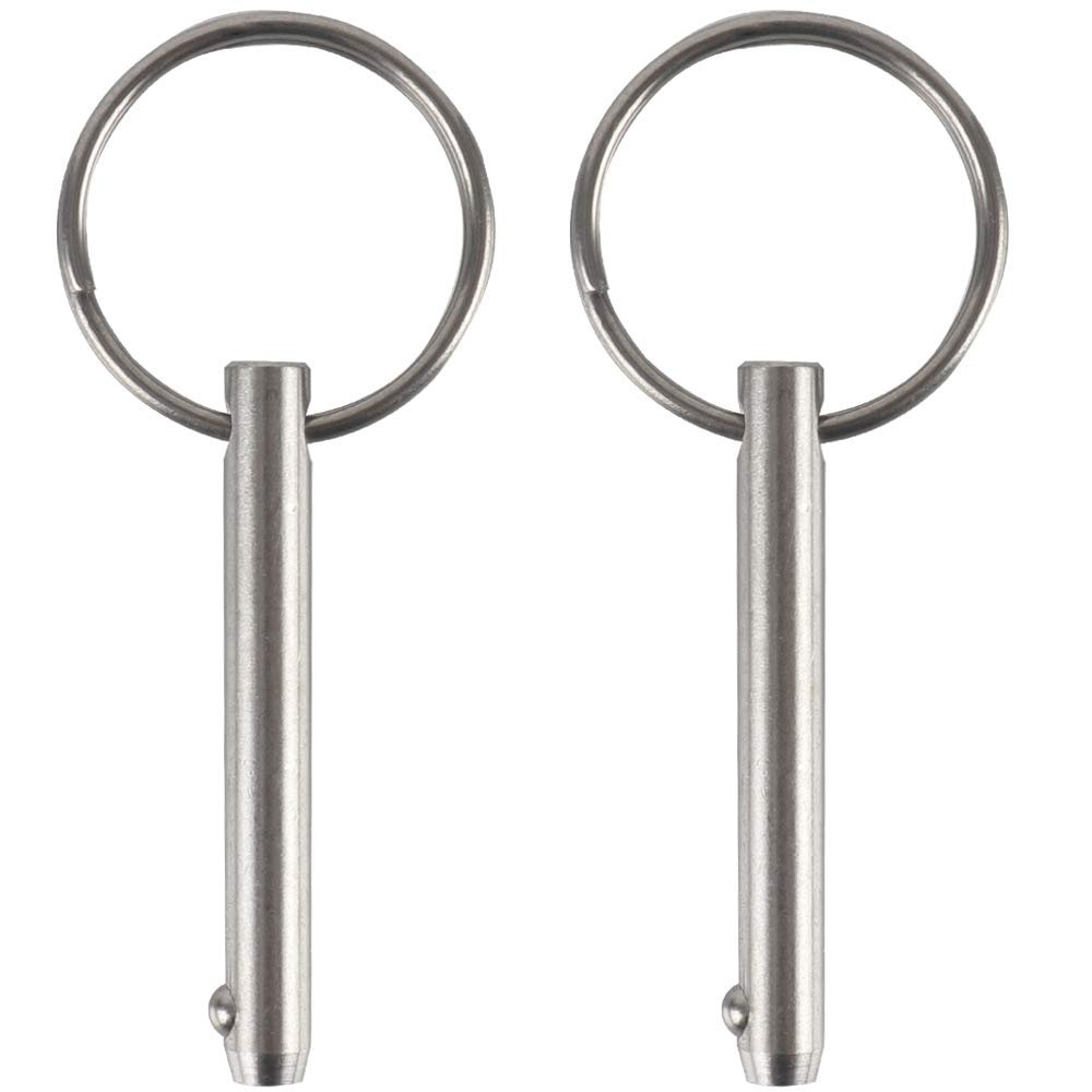 2 Pack Quick Release Pin, Diameter 1/4", Usable Length 1-1/2", Overall Length 2", Full 316 Stainless Steel, Bimini Top Pin, Marine Hardware