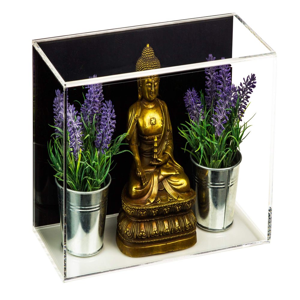 Acrylic Display Case with Black Back, Vertical or Horizontal Display Cases for Collectibles, Figures & Memorabilia, Wall Mounted Display Case Clear Showcase Dim:13" L x 6" W x 8" H (A044-BB-HWM)