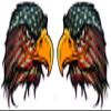 American Flag Eagle Head V3 Pairs Decal Comes in 5 Sizes (10" x 10") view 1