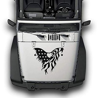 Eagle US Flag Hood Decal Sticker Vinyl Compatible with Jeep Wrangler JK
